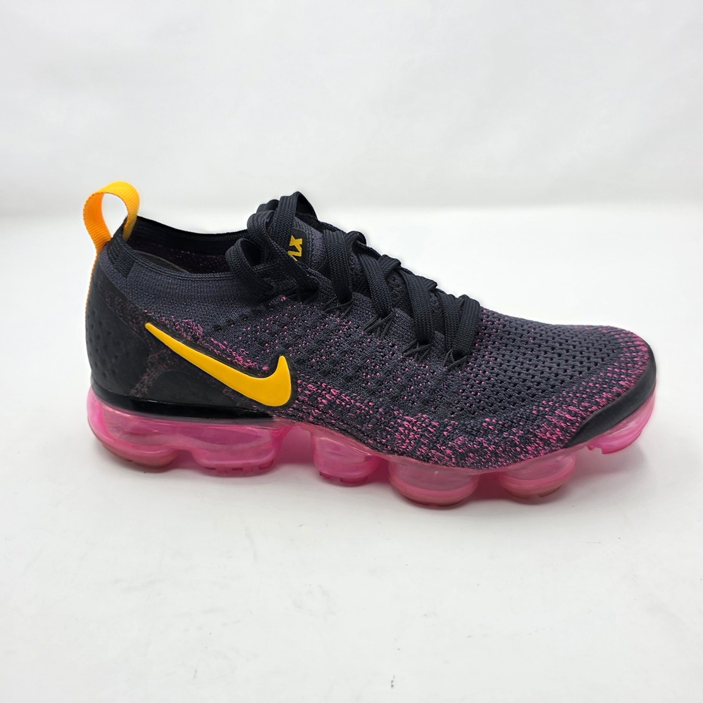 Nike Air VaporMax Flyknit 2 Black Laser Fuchsia 942843-008 Womens 7.5 Running